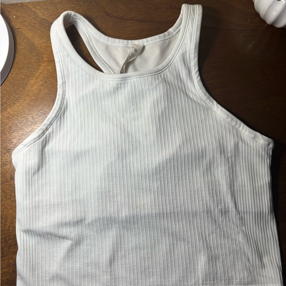 Lululemon White Ribbed Racerback Tank - Picture 2 of 2